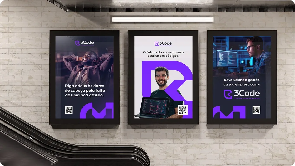 Outdoors com a identidade visual 3Code