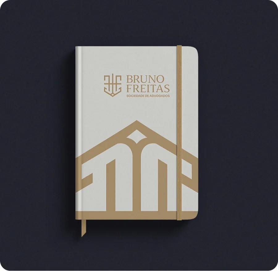 Bloco de notas com a identidade visual Bruno Freitas