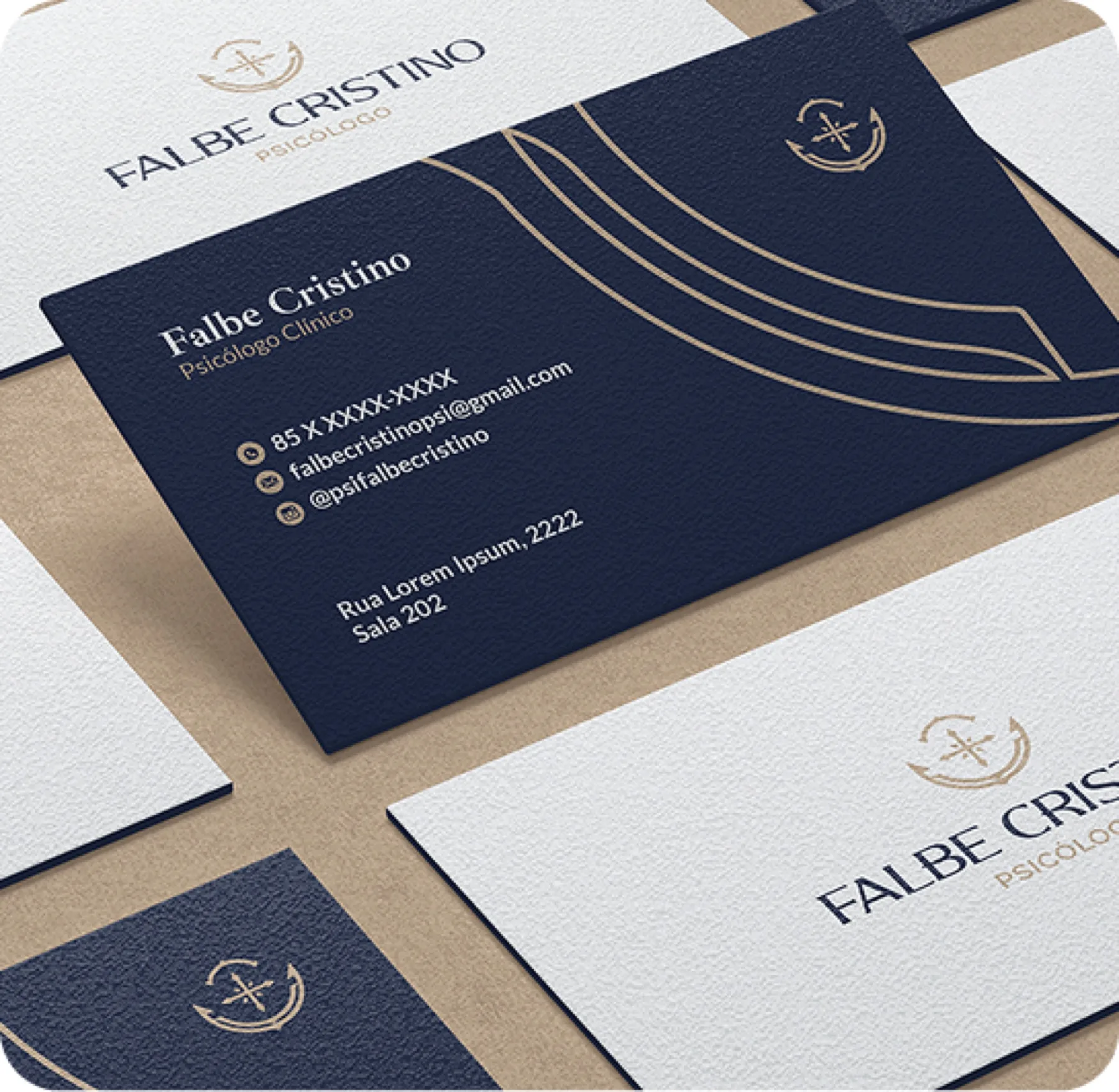 Detalhe do cartão de visita Falbe Cristino
