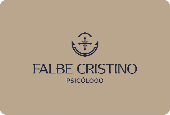 Logo Falbe Cristino em fundo bege