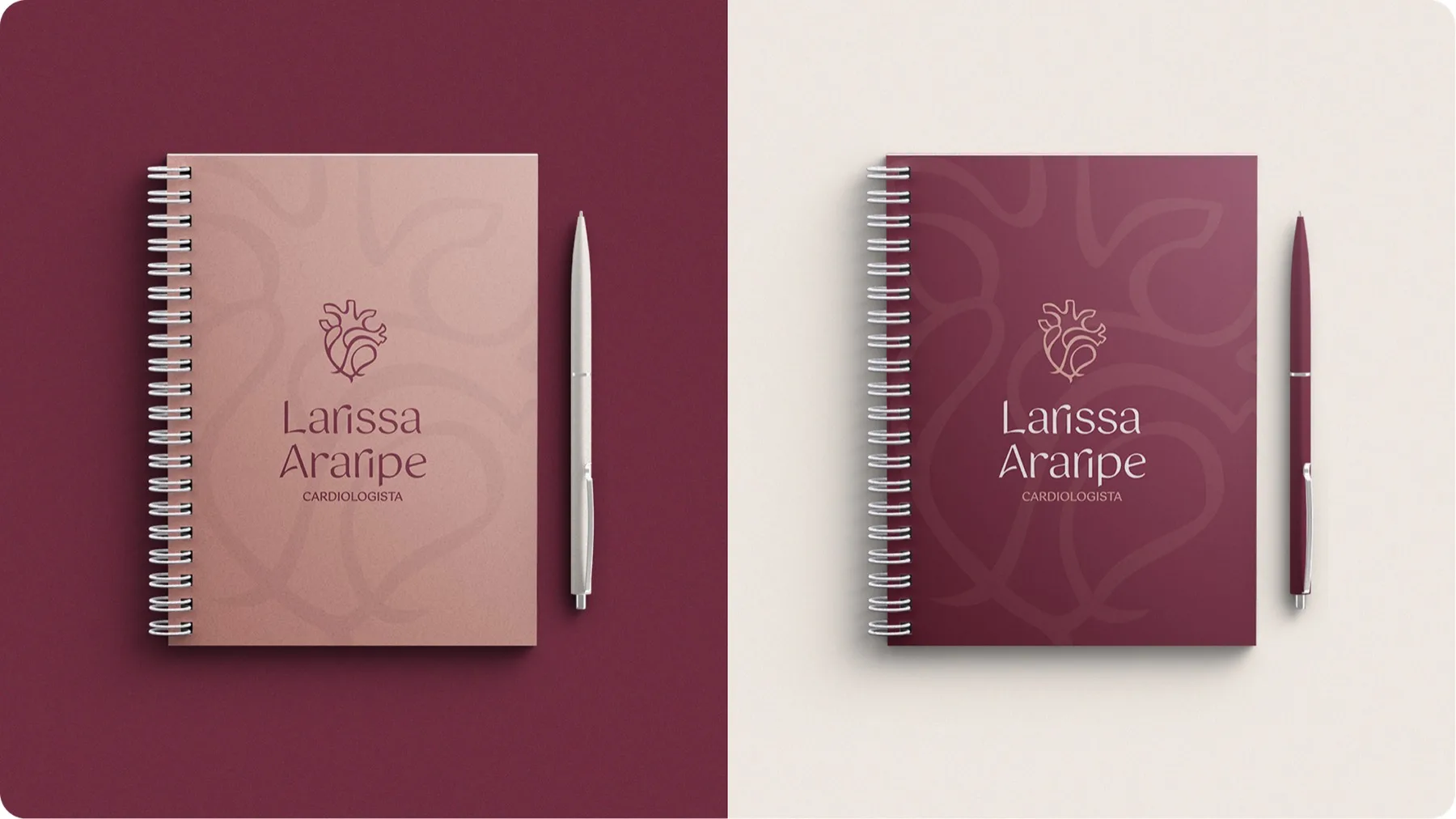 Planner institucional com a identidade visual Larissa Araripe