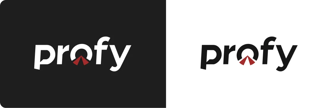 Logo Profy em fundo escuro e fundo claro