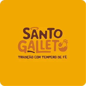 Logo Santo Galleto em fundo amarelo
