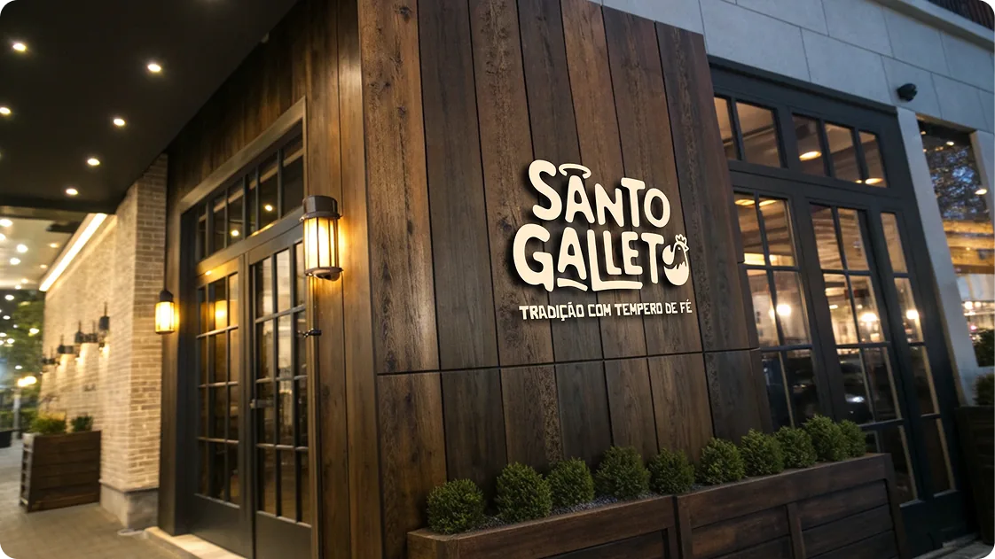 Fachada do restaurante Santo Galleto